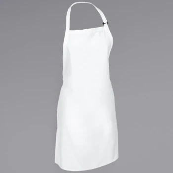 Mercer Culinary M61120WH Genesis® White Poly-Cotton Bib Apron with Adjustable Neck - 33" x 23"