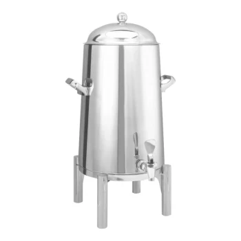 Service Ideas Flame Free® Thermo-Urn® 5 Gallon Round Polished Stainless Steel Vacuum-Insulated Coffee Chafer Urn URN50VPSRN