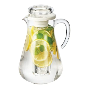 Service Ideas 64.2 oz. Round SAN Plastic Pitcher with Ice Chamber SWP19SB