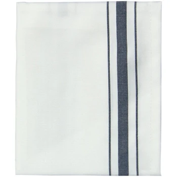 Garnier-Thiebaut Regular Bistro Blue 17" x 27" 100% Combed Cotton Cloth Napkins - 10/Pack