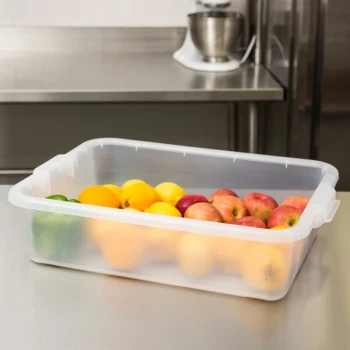 Vollrath 1521B-C13 Traex® Color-Mate™ Clear 20" x 15" x 5" Bus Tub / Food Storage Box - Bulk