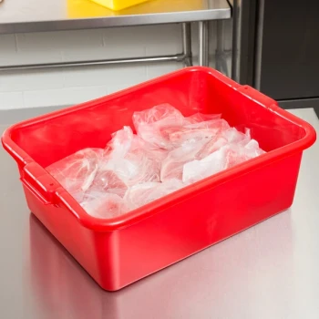 Vollrath 1527B-C02 Traex® Color-Mate™ Red 20" x 15" x 7" Bus Tub / Food Storage Box - Bulk
