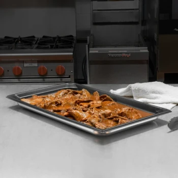 Vollrath 90017 Super Pan 3® Full Size 1 1/2" Deep Anti-Jam Stainless Steel SteelCoat x3 Non-Stick Steam Table / Hotel Pan - 22 Gauge