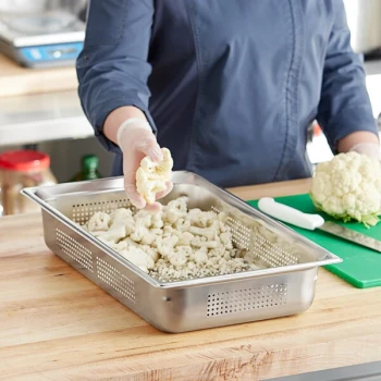 Vollrath 90043 Super Pan 3® Full Size 4" Deep Anti-Jam Perforated Stainless Steel Steam Table / Hotel Pan - 22 Gauge