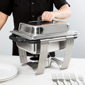 Vollrath 99870 4.1 Qt. Dakota Chafer Rectangular Half Size Complete Set