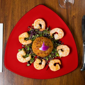 GET TP-12-RSP Red Sensation 12" Triangular Melamine Plate - 12/Case