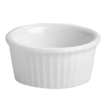 Hall China from Steelite International HL8441/22ABWA Bright White 3 oz. Fluted Ramekin - 36/Case