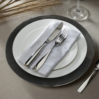 Charge It by Jay 13" Round Starburst Black Glass Charger Plate - 8/Pack