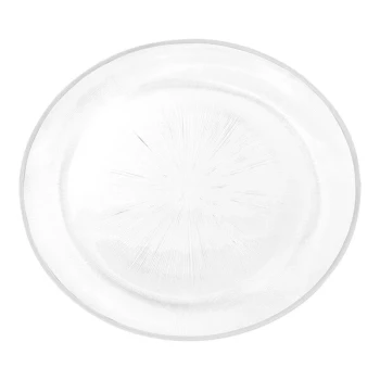 American Atelier 13" Round Elite White Rim Glass Charger Plate by Jay Companies - 12/Pack