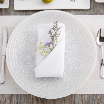 Charge It by Jay 13" Round Divine Silver Glass Charger Plate - 12/Pack
