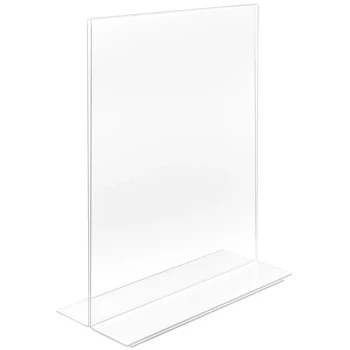 Deflecto 8 1/2" x 11" Portrait Double-Sided Anti-Glare Acrylic Sign Holder 879201