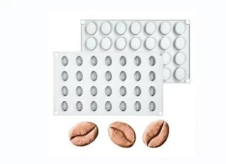 28 Cavity Coffee Bean Shaped Ice Cream, Chocolate Mousse cake Silicone Mould 1pc