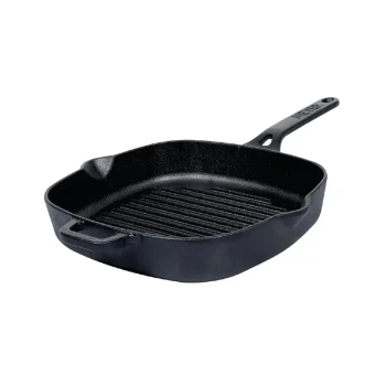 Meyer, Cast Iron Cookware, Grill Pan, 1L Capacity, Black, Oven-Safe
