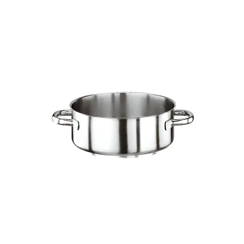 Paderno, Cast Iron Cookware, Low Casserole Pot, 9.2 L Capacity, Stainless Steel