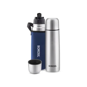 Borosil, Vacuum Thermo Flask, 1000 ml Capacity, Blue
