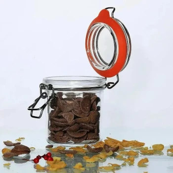 Wundermaxx, Generic, Glass Jar, 350 ml Capacity, Airtight Silicone Lid, Dishwasher Safe