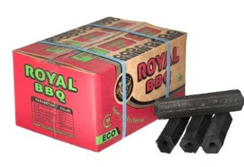 Royal BBQ Charcoal Briquettes Long Hole Red 10 Kg Box