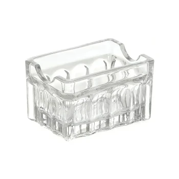 Tablecraft, Sugar Pack Holder, Glass, Fluted Design, 8.25 cm Length