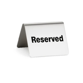Tablecraft, Reserved Sign, Stainless Steel, 6 cm Length, 7 cm Width