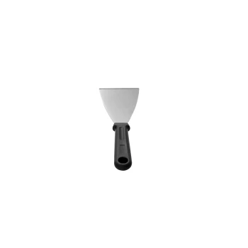 Lacor, Triangular Spatula, Stainless Steel, Black Nylon Handle, 6 cm Width
