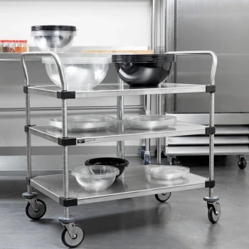 Metro MW208 Super Erecta 24" x 36" x 39" Three Shelf Standard Duty Stainless Steel Utility Cart
