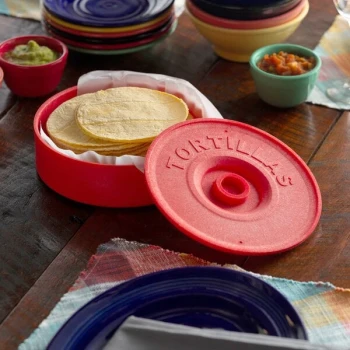 Choice 8 1/2" Red Tortilla Warmer / Server