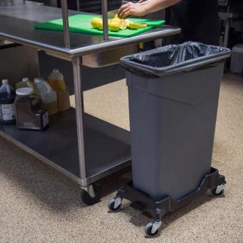 Carlisle 36921003 Trimline Black Slim Trash Can Dolly