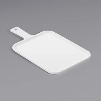 American Metalcraft 9 1/2" White Melamine Serving Peel with Handle MSPW61