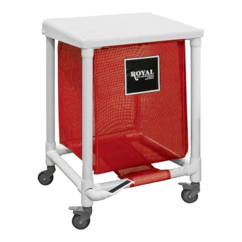 Royal Basket Trucks 24 Gallon Red Single Compartment PVC Hamper with Foot Pedal R24-RRX-H1F-3ULN