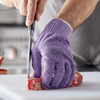 San Jamar SG10-PR-L Purple A7 Level Cut Resistant Glove with Spectra - Large