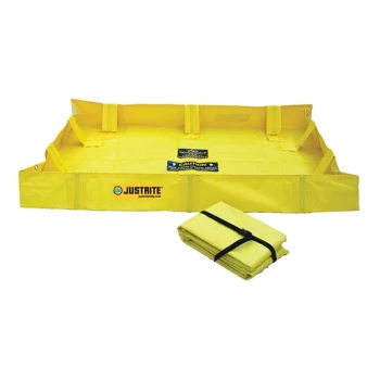 Justrite 6' x 4' x 8" 119 Gallon Yellow QuickBerm Lite Foldable Spill Containment Berm 28558