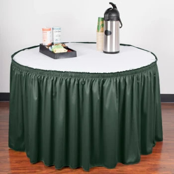 Snap Drape 5412CE29S3-739 Wyndham 13' x 29" Jade Shirred Pleat Table Skirt with Velcro® Clips