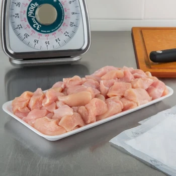 CKF 88115 (#10S) White Foam Meat Tray 10 3/4" x 5 3/4" x 1/2" - 500/Case