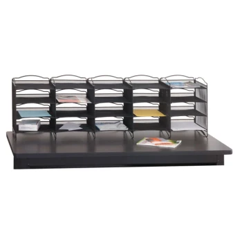 Safco 7770BL Onyx 56 3/4" x 12 3/4" x 16 1/2" Black 20 Compartment Steel Mesh Mail Sorter