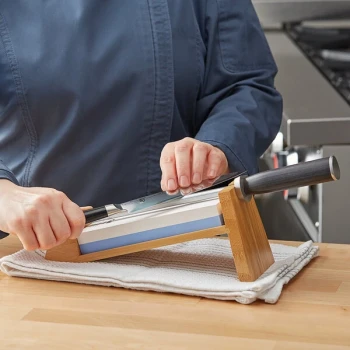 Shun DM0610 3-Piece Knife Sharpening System with Bamboo Stand, Honing Steel, and Sharpening Stone