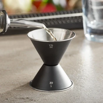 Acopa 1 oz. & 1.5 oz. Black Classic Jigger