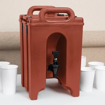 Cambro 100LCD402 Camtainer® 1.5 Gallon Brick Red Insulated Beverage Dispenser