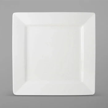 Tuxton ABU-009 Napa AlumaTux 12 1/8" Pearl White (European White) Square China Plate - 6/Case