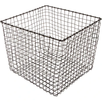 GET WB-304-MG Breeze 14" x 11" Square Metal Gray Storage and Display Basket