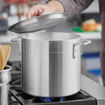 Choice 12 Qt. Standard Weight Aluminum Stock Pot with Cover