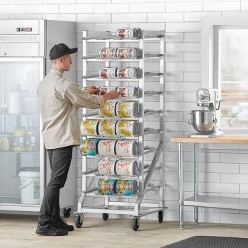 Regency Full-Size Mobile Aluminum Can Rack for #10 and #5 Cans