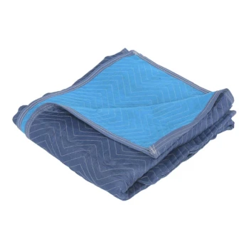 Vestil 72" x 80" Heavy-Duty Blue Non-Woven Fabric Moving Blanket QPC-7280-VP-1PK
