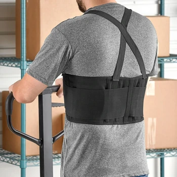 Lavex Black Adjustable Back Support Belt - Medium