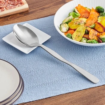 American Metalcraft HM12SOL 12" Hammered Stainless Steel Solid Spoon