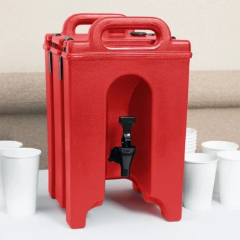 Cambro 100LCD158 Camtainer® 1.5 Gallon Hot Red Insulated Beverage Dispenser