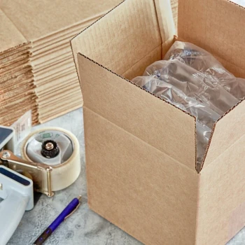 Lavex 5" x 5" x 5" Kraft Corrugated RSC Shipping Box - 25/Case
