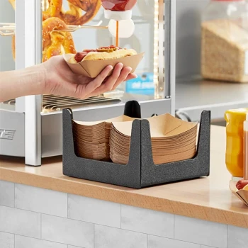 Choice Black Countertop Paper Food Tray Organizer