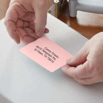 Lavex 4" x 3" Pink Thermal Transfer Permanent Label Roll - 4/Case