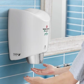World Dryer K-974P2 SMARTdri Plus White Aluminum Surface-Mounted Hand Dryer - 110-120V, 1200W