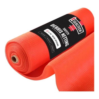 SEALTECH 6 1/2' x 150' Orange Heavy-Duty 1/16" Mesh Safety Debris Netting Roll ST-502-6.5X150